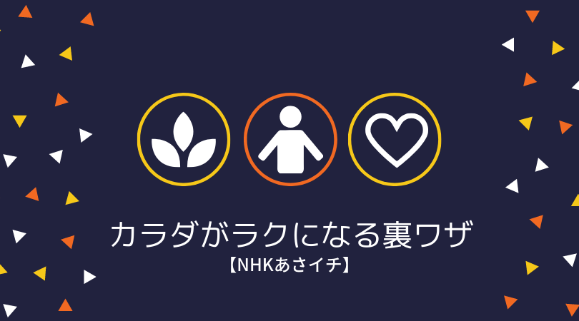【NHKあさイチ】40代から!生活がラクになる賢いカラダの使い方(7月22日)